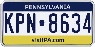 PA license plate KPN8634