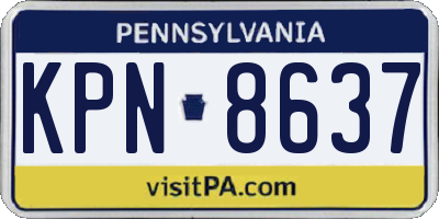 PA license plate KPN8637