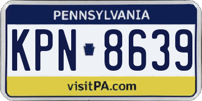 PA license plate KPN8639