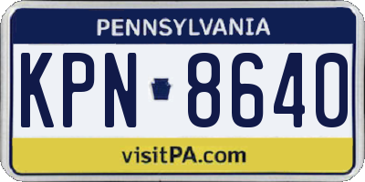 PA license plate KPN8640