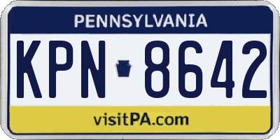 PA license plate KPN8642