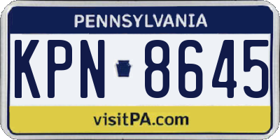 PA license plate KPN8645