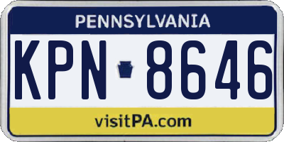 PA license plate KPN8646