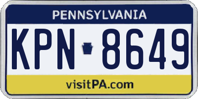 PA license plate KPN8649