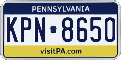 PA license plate KPN8650