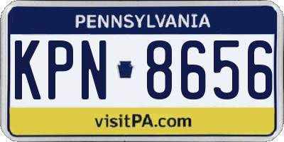 PA license plate KPN8656