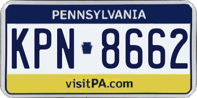 PA license plate KPN8662