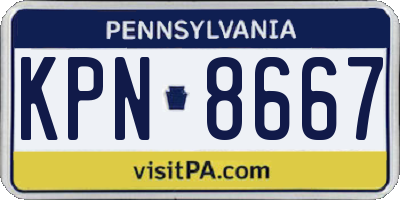 PA license plate KPN8667
