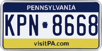 PA license plate KPN8668