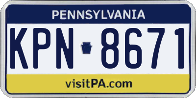 PA license plate KPN8671