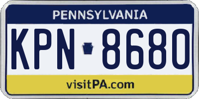 PA license plate KPN8680
