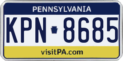 PA license plate KPN8685