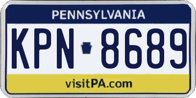 PA license plate KPN8689