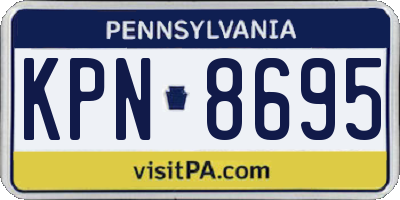PA license plate KPN8695
