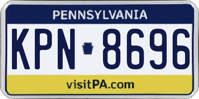 PA license plate KPN8696