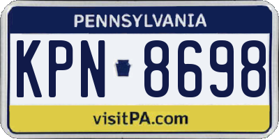 PA license plate KPN8698