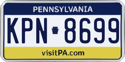 PA license plate KPN8699