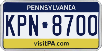 PA license plate KPN8700