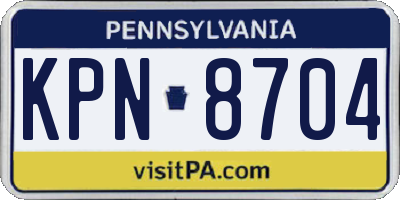 PA license plate KPN8704