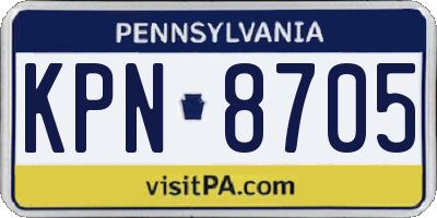 PA license plate KPN8705