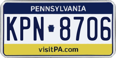PA license plate KPN8706