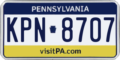 PA license plate KPN8707