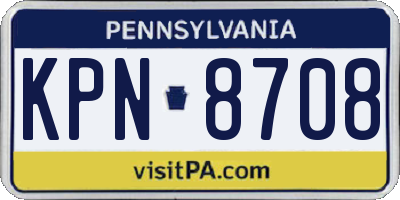 PA license plate KPN8708