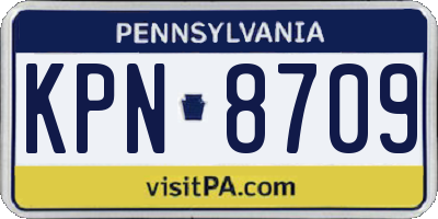 PA license plate KPN8709