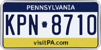 PA license plate KPN8710