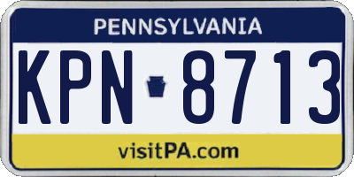 PA license plate KPN8713