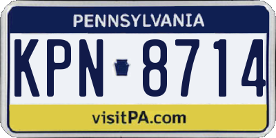 PA license plate KPN8714