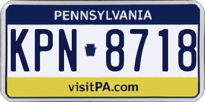 PA license plate KPN8718
