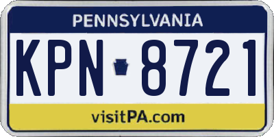 PA license plate KPN8721