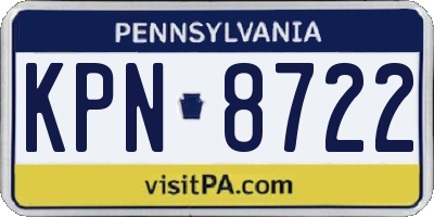 PA license plate KPN8722