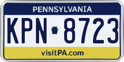 PA license plate KPN8723
