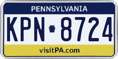 PA license plate KPN8724