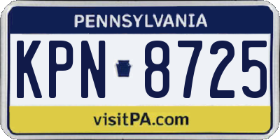 PA license plate KPN8725