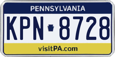PA license plate KPN8728