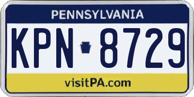PA license plate KPN8729