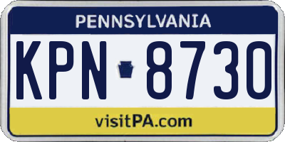 PA license plate KPN8730