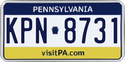 PA license plate KPN8731