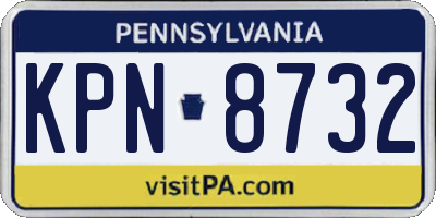 PA license plate KPN8732