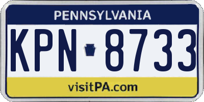 PA license plate KPN8733