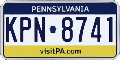 PA license plate KPN8741