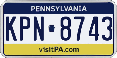 PA license plate KPN8743