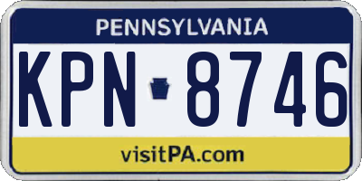 PA license plate KPN8746