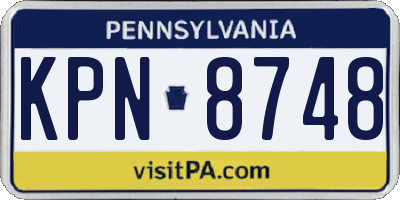 PA license plate KPN8748