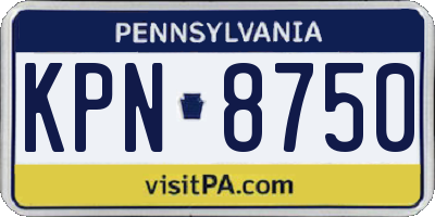 PA license plate KPN8750