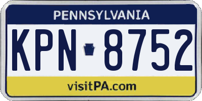 PA license plate KPN8752