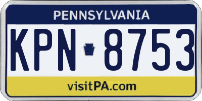 PA license plate KPN8753